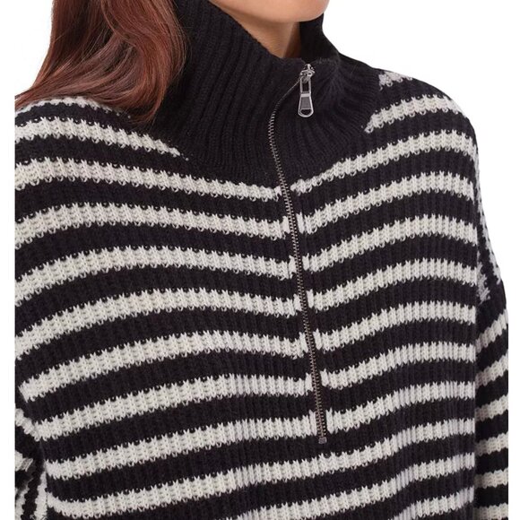 Equipment Bowie Wool Cashmere Stripes Sweater White Black Size XS - Picture 7 of 9